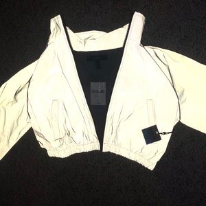 Reflective cropped jacket